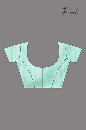 Sea Green Half Muslin & Half Matka Silk Handwoven Jamdani With Sequins Work Saree