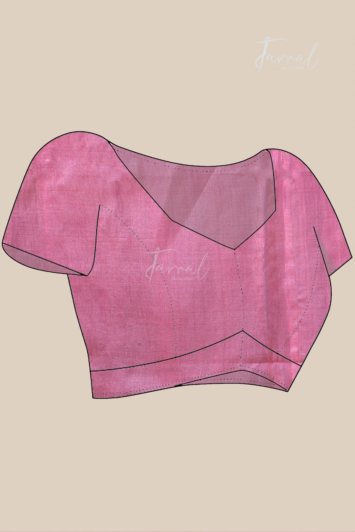 Pink with golden zari pure tussar silk paithani handloom saree