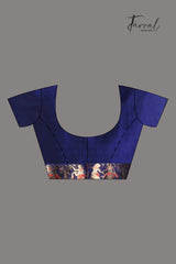 Blue bishnupri Katan swarnachari silk handloom saree