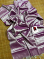 Dark magenta colour tissue handloom saree - Tamal Boutique