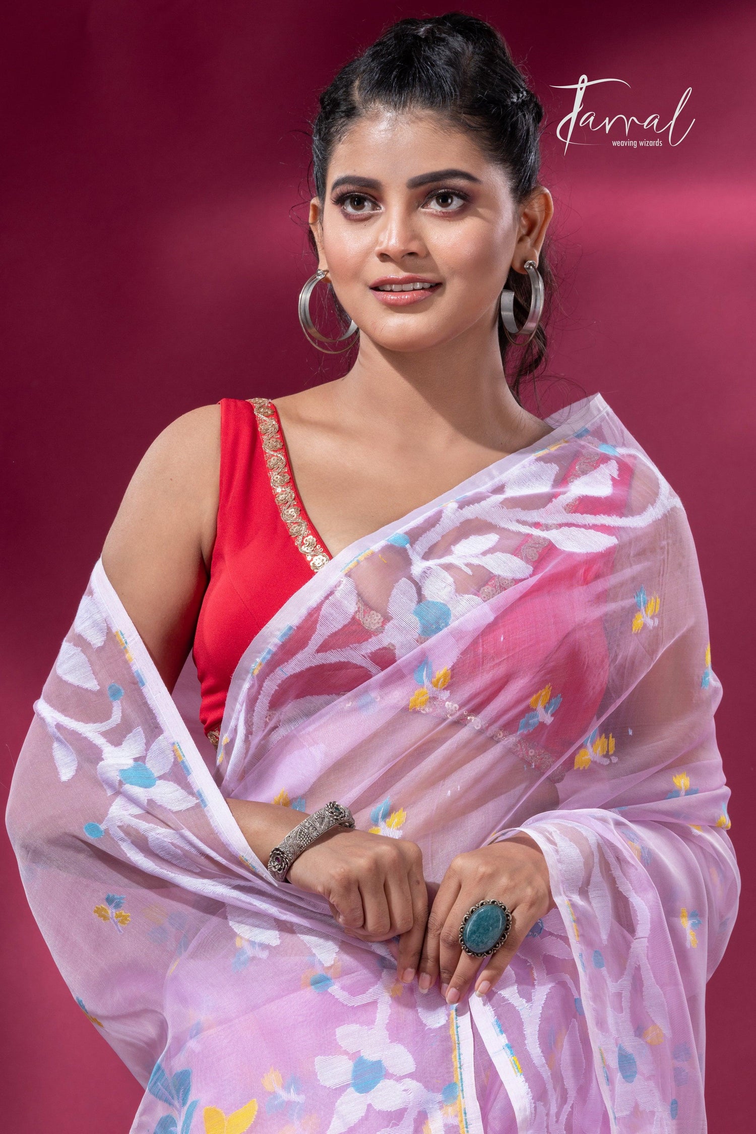 jamdani saree, jamdani, handloom, handwoven, saree, silk, dhakai, weaving, kolkatasaree, tamalboutique