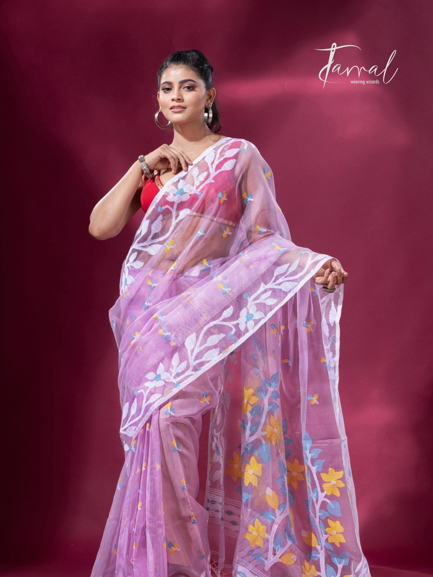 jamdani saree, jamdani, handloom, handwoven, saree, silk, dhakai, weaving, kolkatasaree, tamalboutique