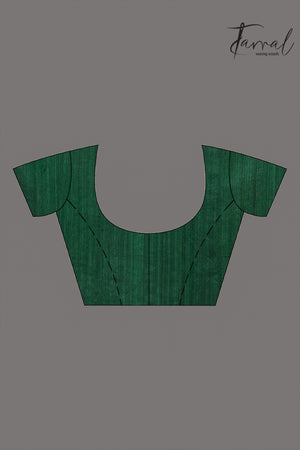 Emerald Zari Elegance allover matka silk handwoven jamdani saree blouse