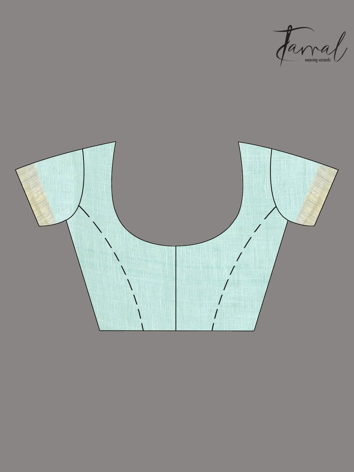 Firoza with zari border in paithani pallu linen jamdani saree