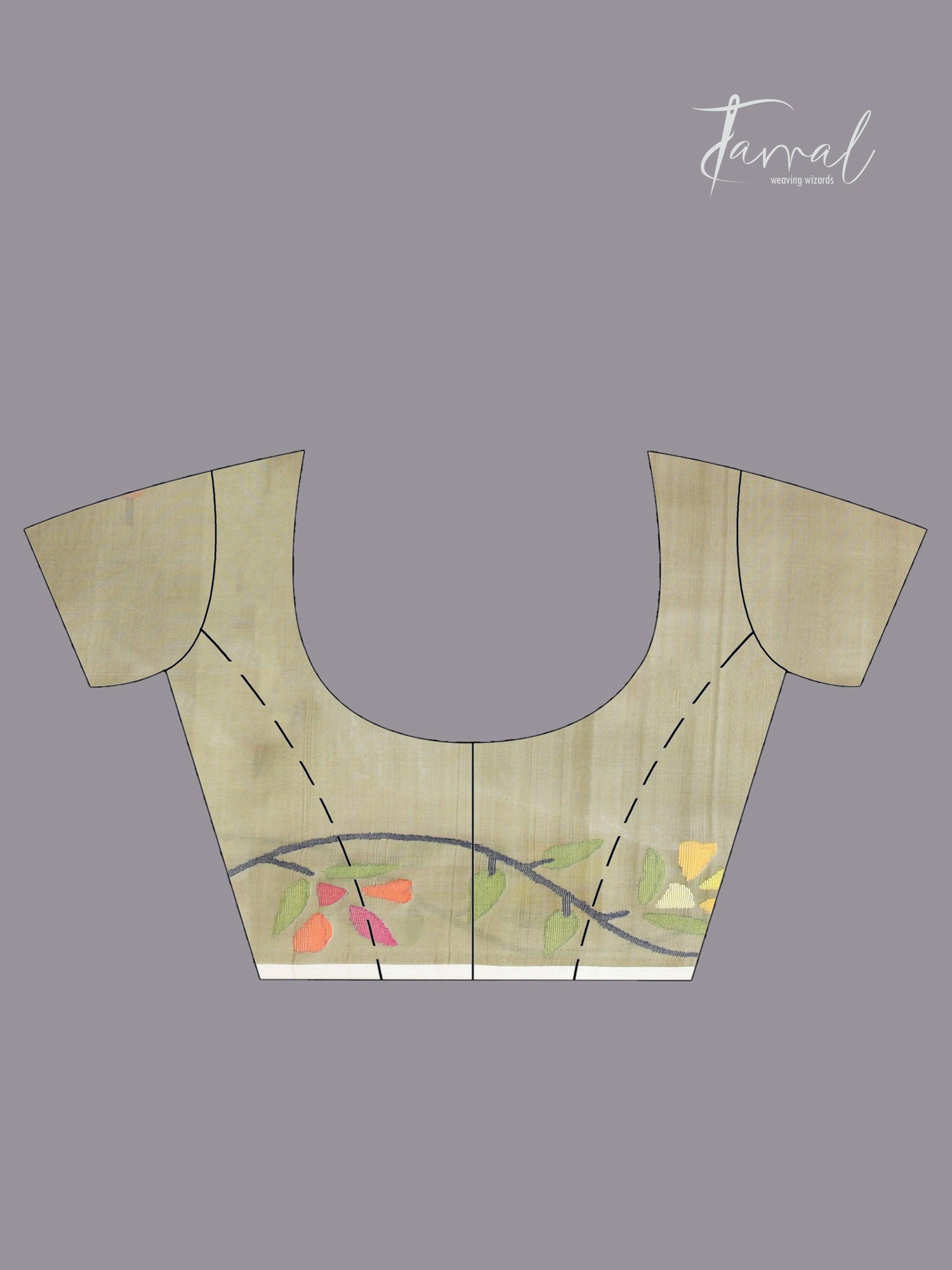 Floral Border Muslin Silk Handwoven Jamdani Saree in Mos Green blouse