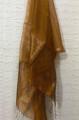 Golden yellow silk cotton kurti & dupatta handwoven jamdani piece - Tamal Boutique