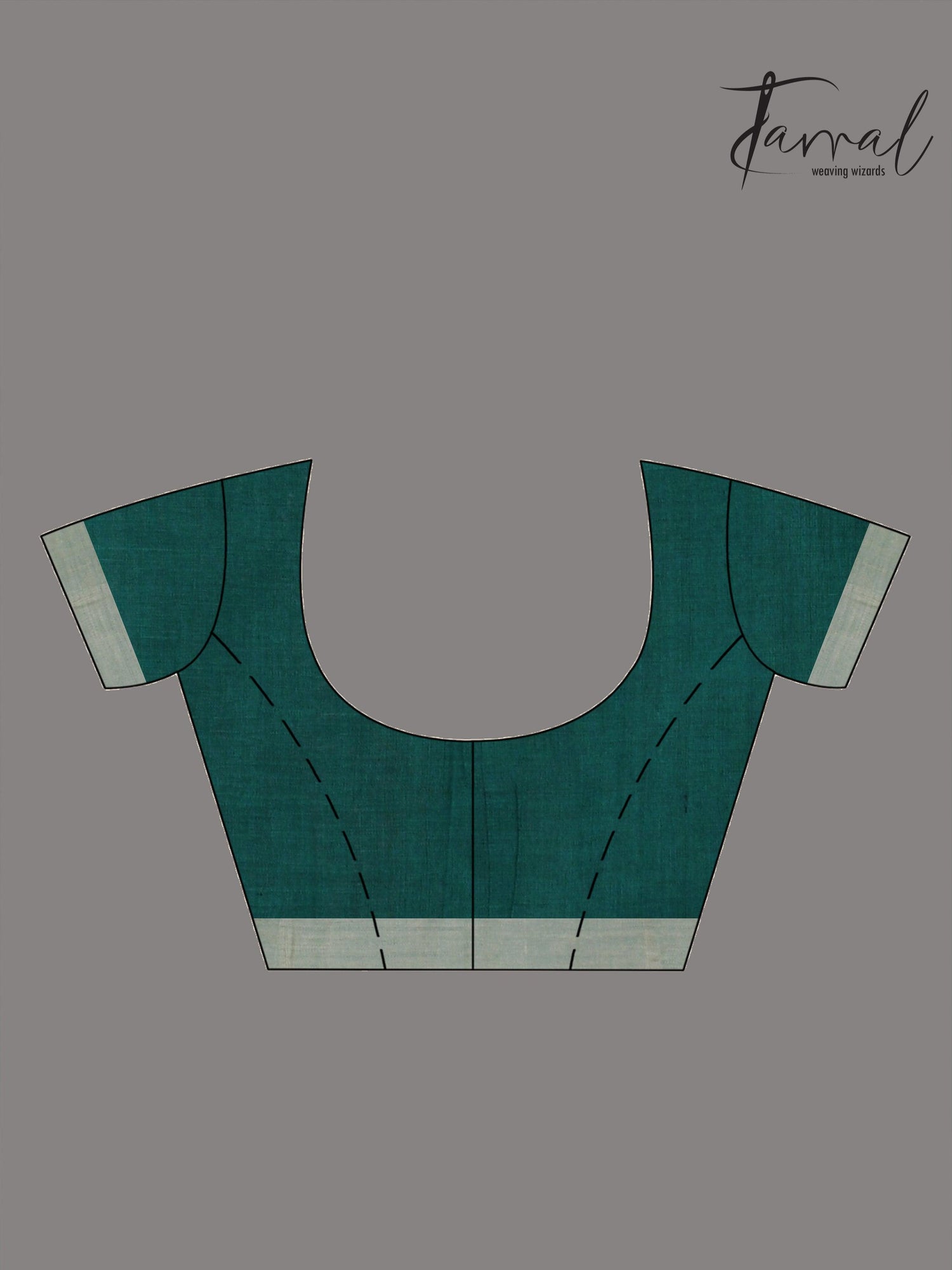 Green with Temple Border Cotton Jamdani Saree blouse