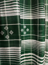 Green with white border check bhujoudi cotton handloom saree - Tamal Boutique
