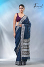 Greenish blue color baluchuri cotton handwoven jamdani saree