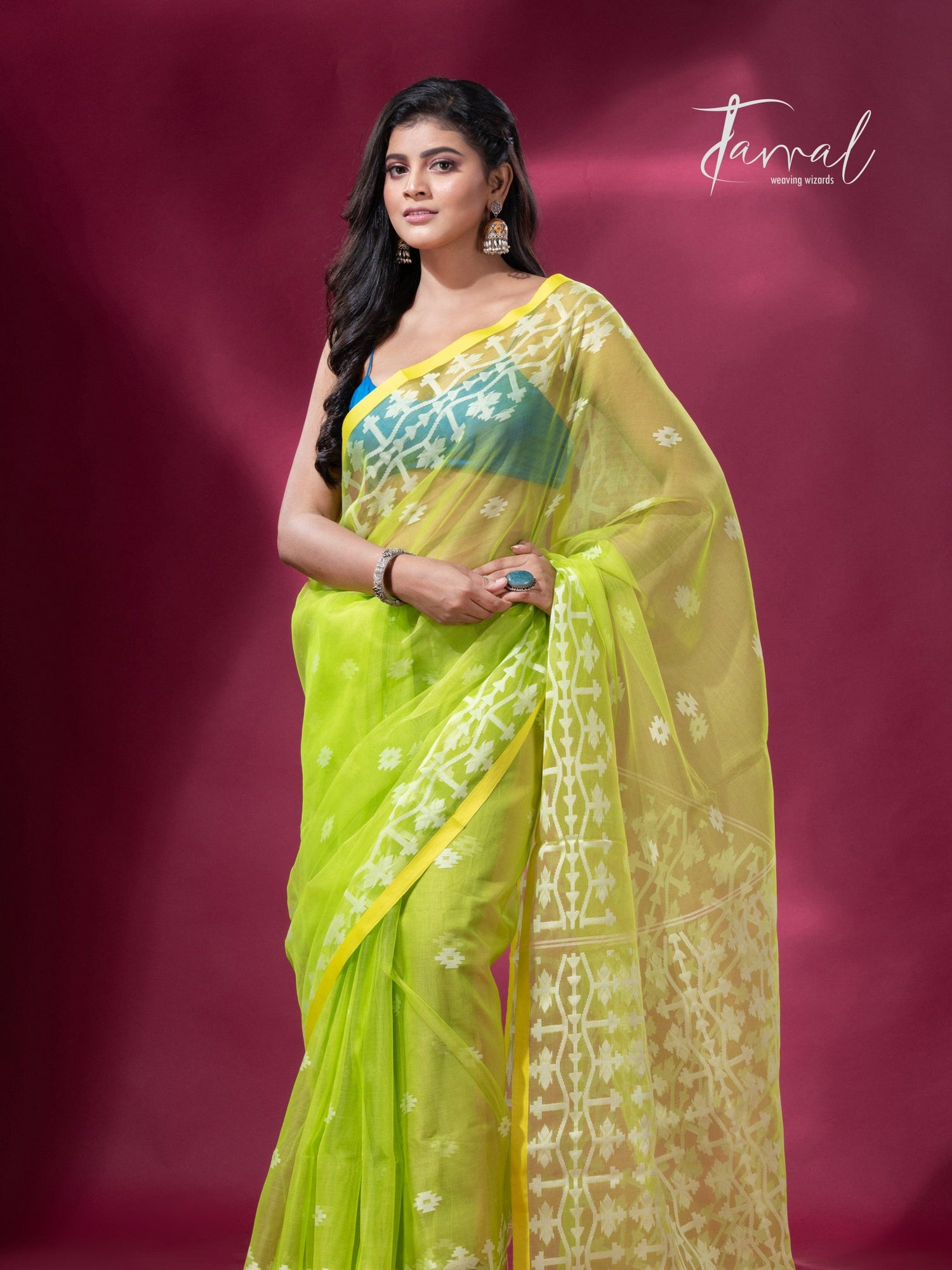 jamdani saree, jamdani, handloom, handwoven, saree, silk, dhakai, weaving, kolkatasaree, tamalboutique