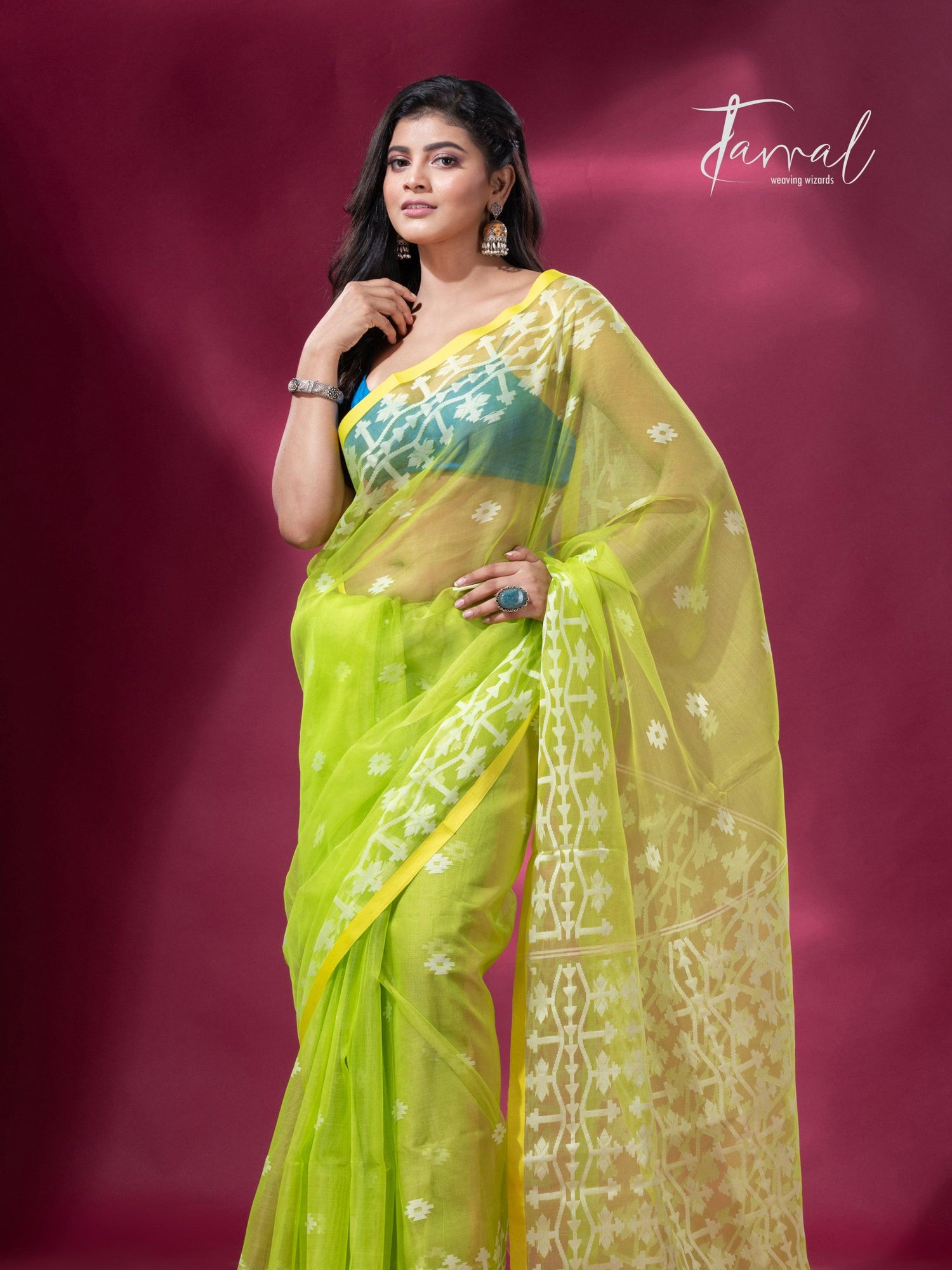 jamdani saree, jamdani, handloom, handwoven, saree, silk, dhakai, weaving, kolkatasaree, tamalboutique