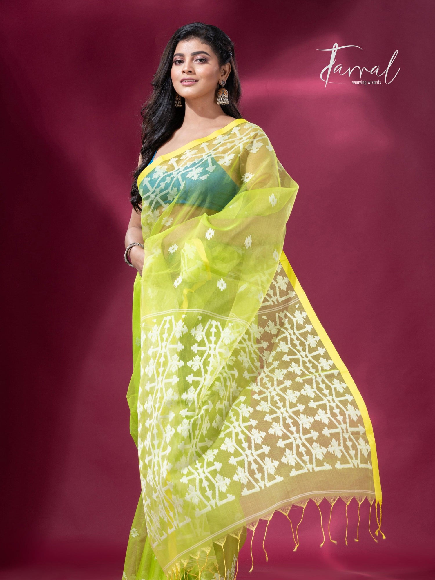 jamdani saree, jamdani, handloom, handwoven, saree, silk, dhakai, weaving, kolkatasaree, tamalboutique