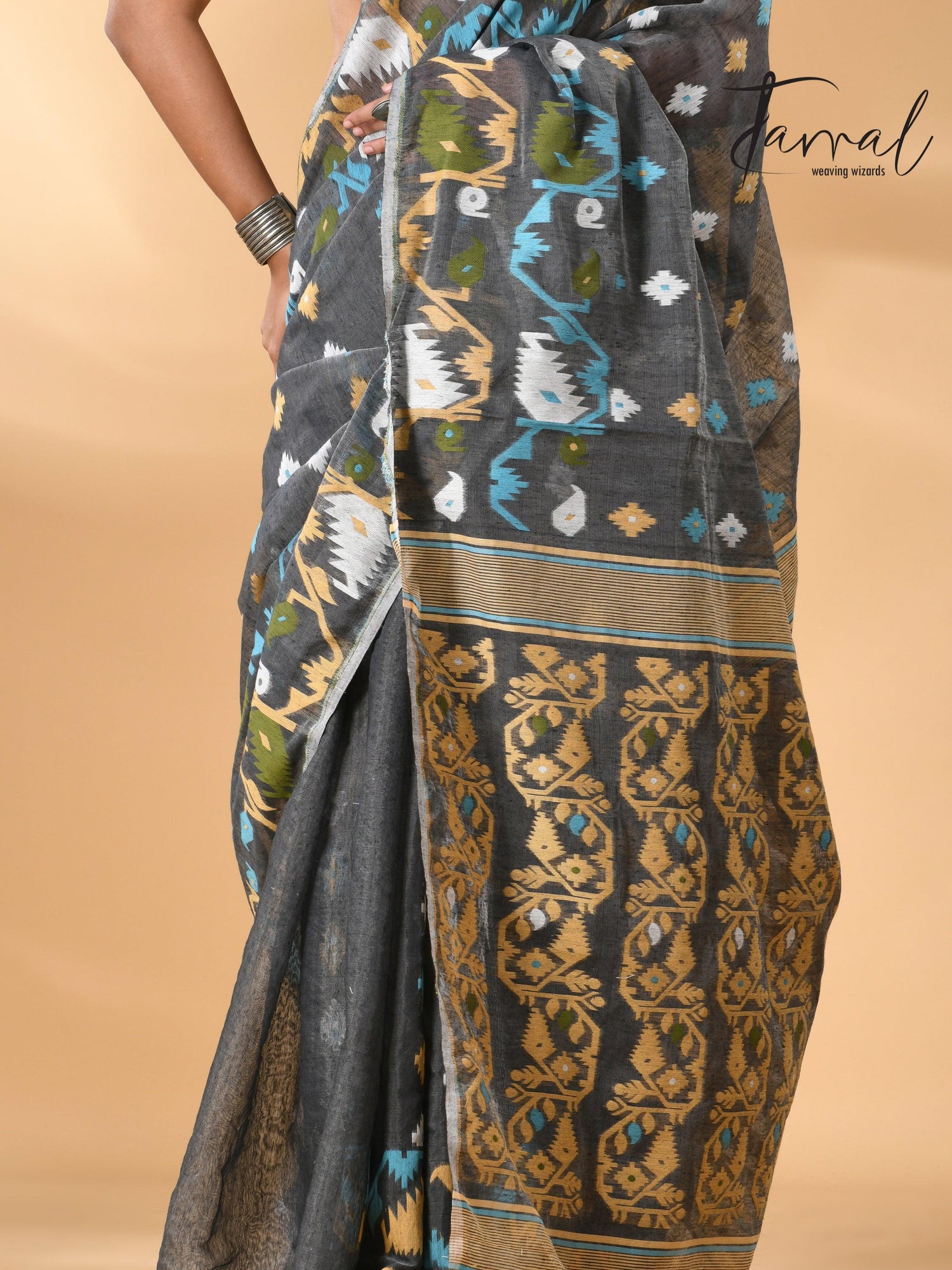 jamdani saree, jamdani, handloom, handwoven, saree, silk, dhakai, weaving, kolkatasaree, tamalboutique