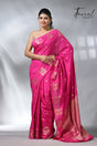 Hot Pink colour in the benarasi silk handloom jamdani saree