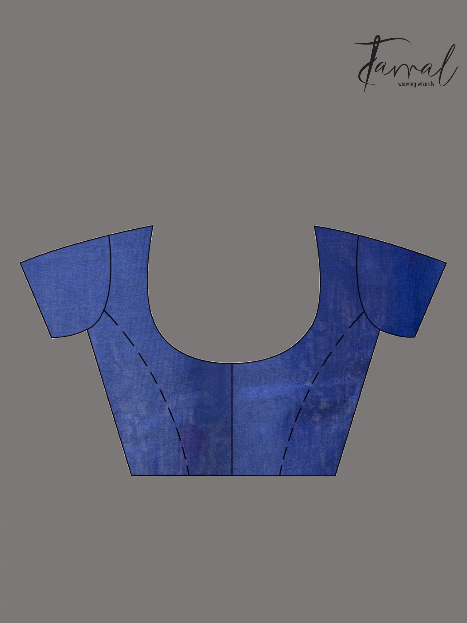 Indigo Floral Grace muslin silk handwoven jamdani saree blouse