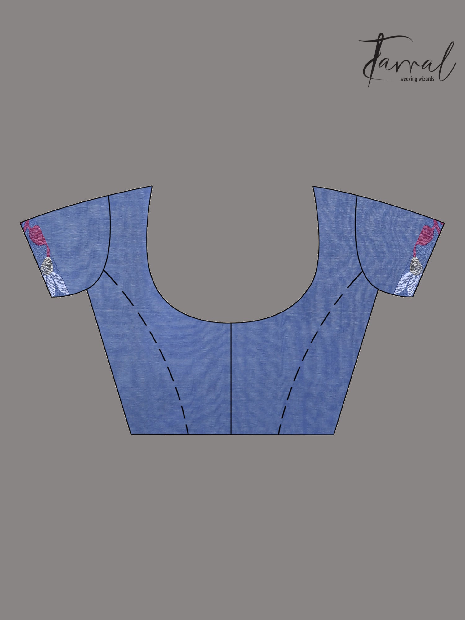 Indigo with floral design handwoven muslin silk jamdani saree