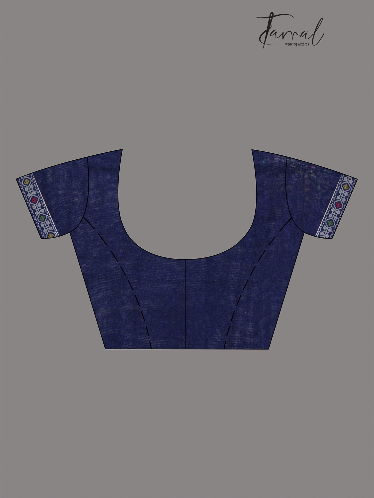 Indigo with multicolour fulia cotton handloom jamdani saree - Tamal Boutique