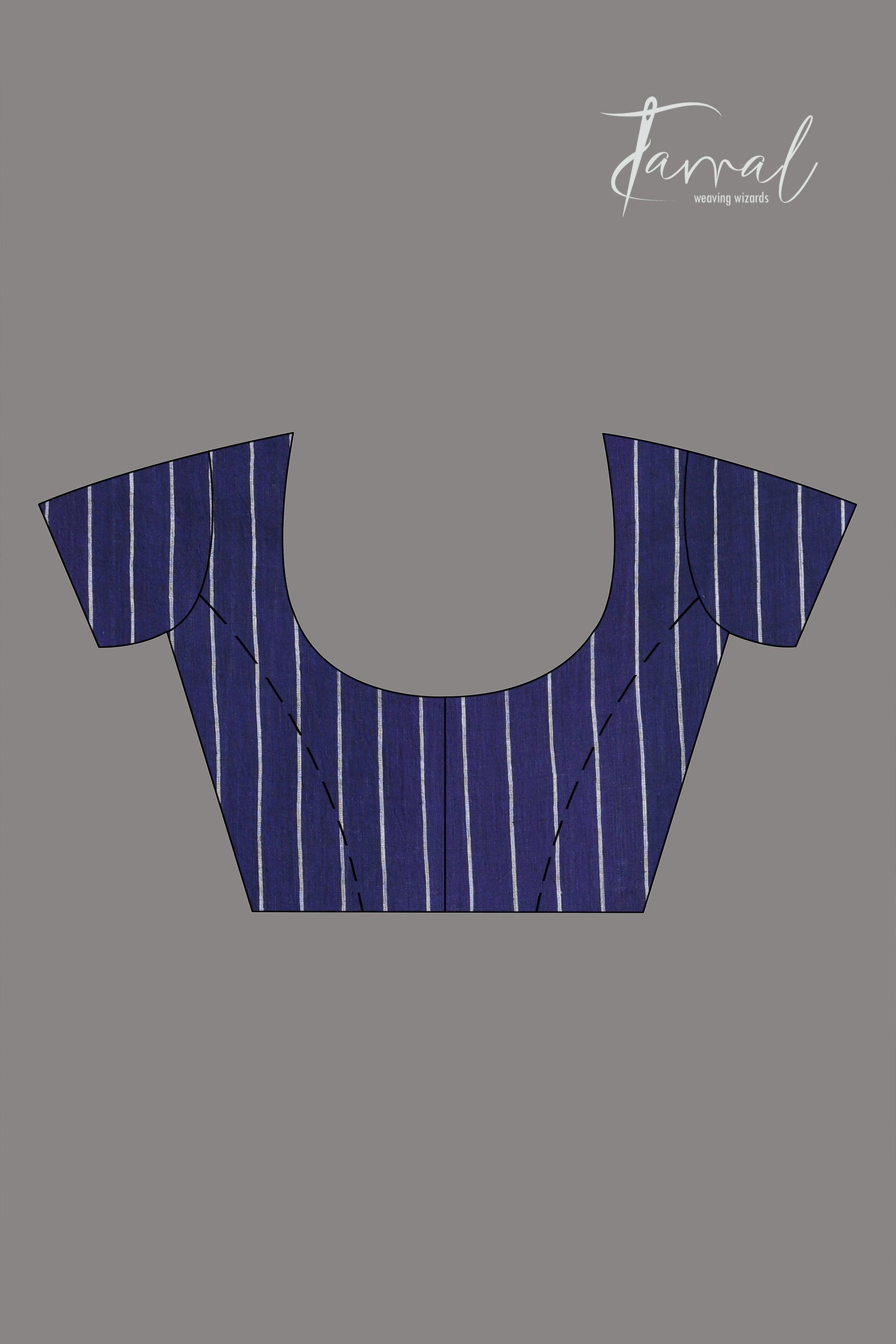 Indigo with white border pure cotton handwoven jamdani saree