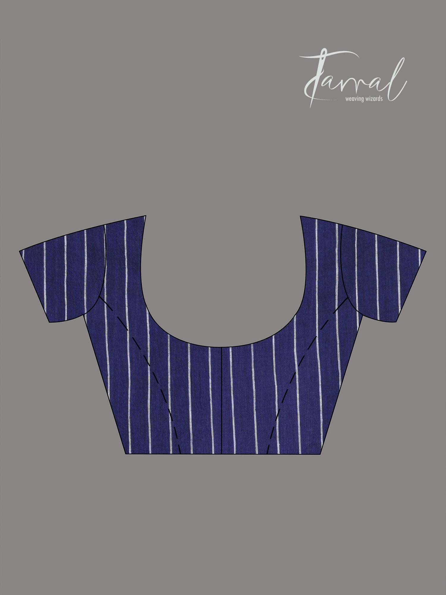 Indigo with white border pure cotton handwoven jamdani saree