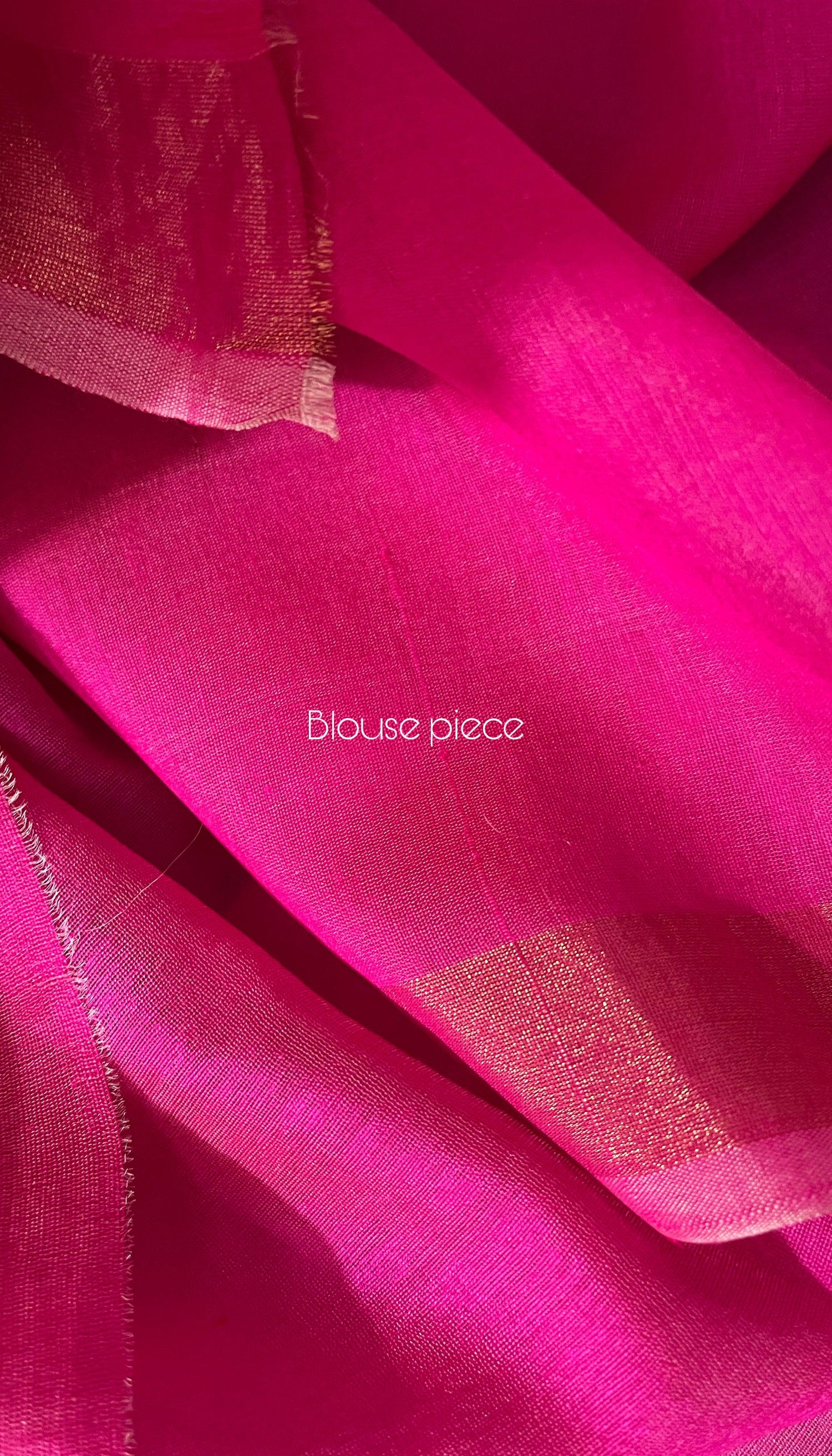 Lavender with hot pink pallu silk linen handwoven jamdani saree - Tamal Boutique