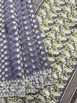 Lavender with white soft handloom dhakai jamdani saree - Tamal Boutique