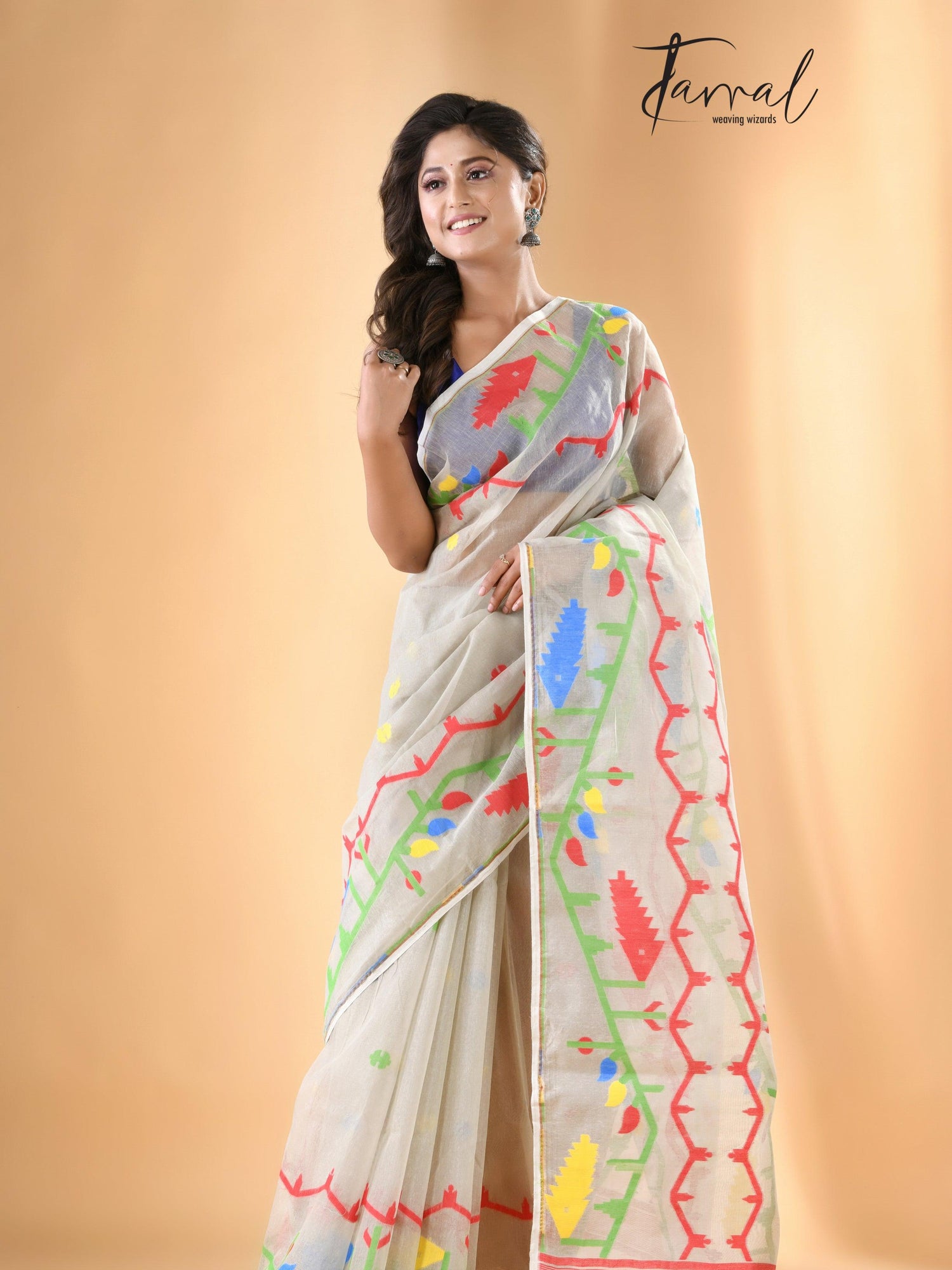 jamdani saree, jamdani, handloom, handwoven, saree, silk, dhakai, weaving, kolkatasaree, tamalboutique