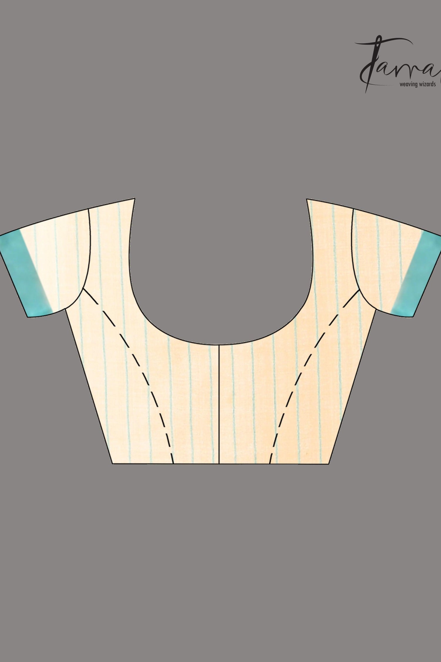 Light beige pure Tussar silk handwoven jamdani saree blouse