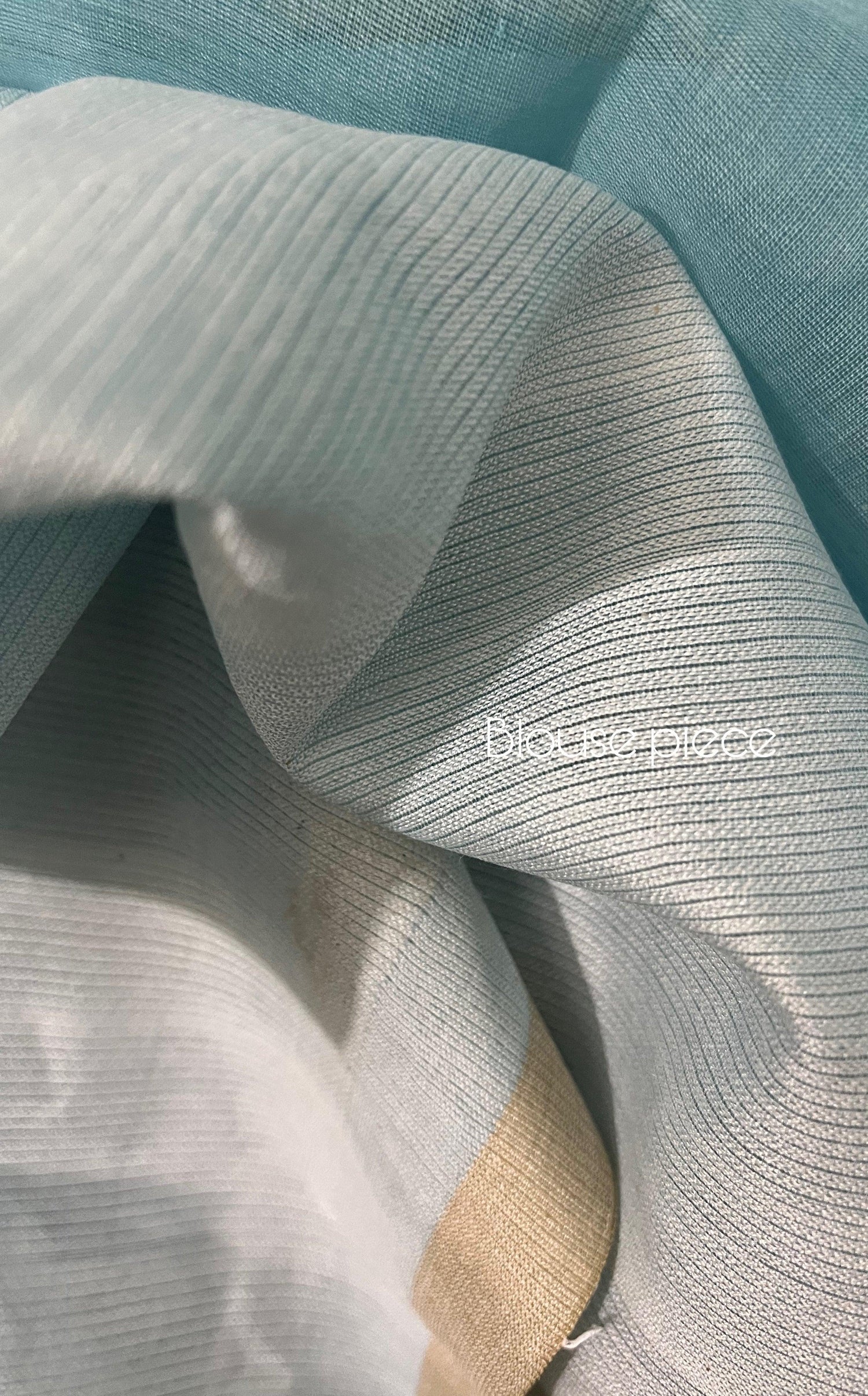 Light sky blue with white & beige colour allover floral handwoven jamdani saree - Tamal Boutique