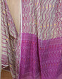Light cream with magenta colour soft handloom dhakai jamdani saree - Tamal Boutique