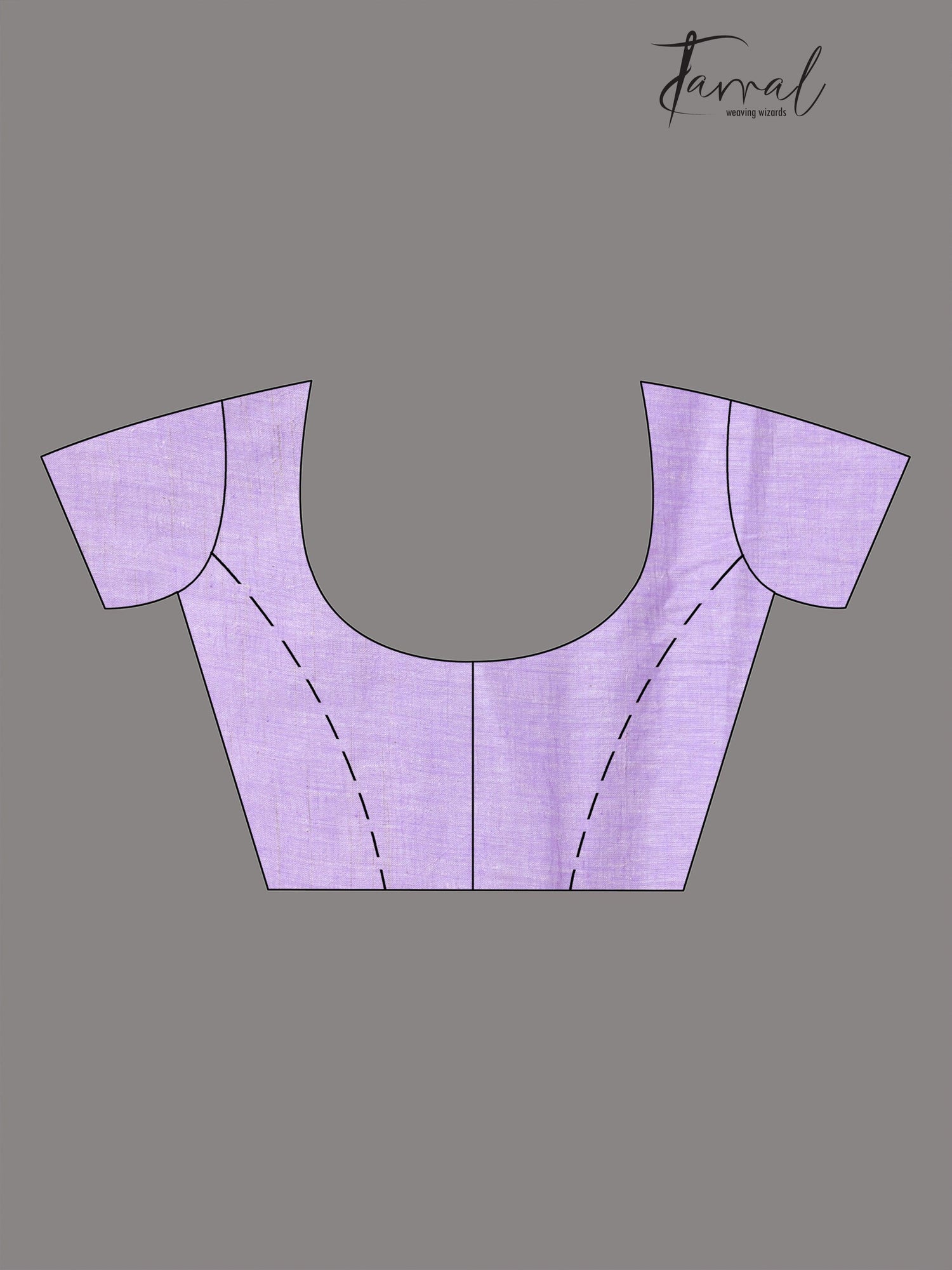 Light lavender With blue Border Pure Cotton Handwoven Jamdani Saree - Tamal Boutique