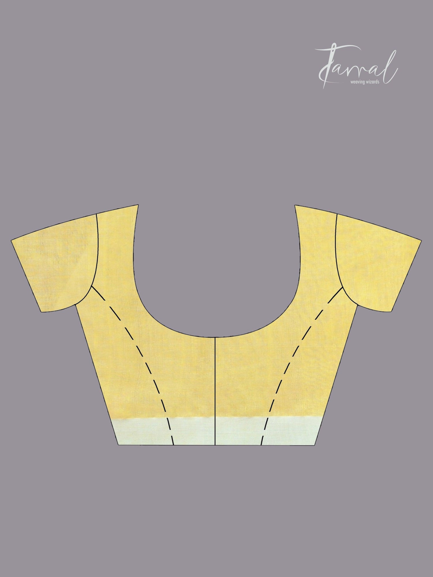 Light lemon yellow pure organza silk handwoven jamdani saree blouse