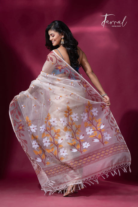 jamdani saree, jamdani, handloom, handwoven, saree, silk, dhakai, weaving, kolkatasaree, tamalboutique