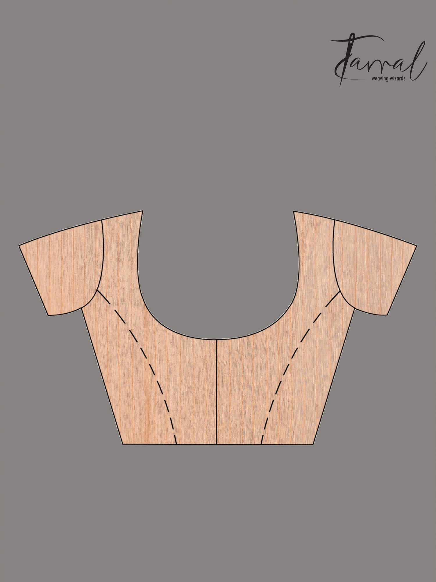 Light_peach_zari_border_silk_linen_handwoven_jamdani_sarees_blouse