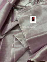 Light pink tissue handloom saree with blouse piece - Tamal Boutique