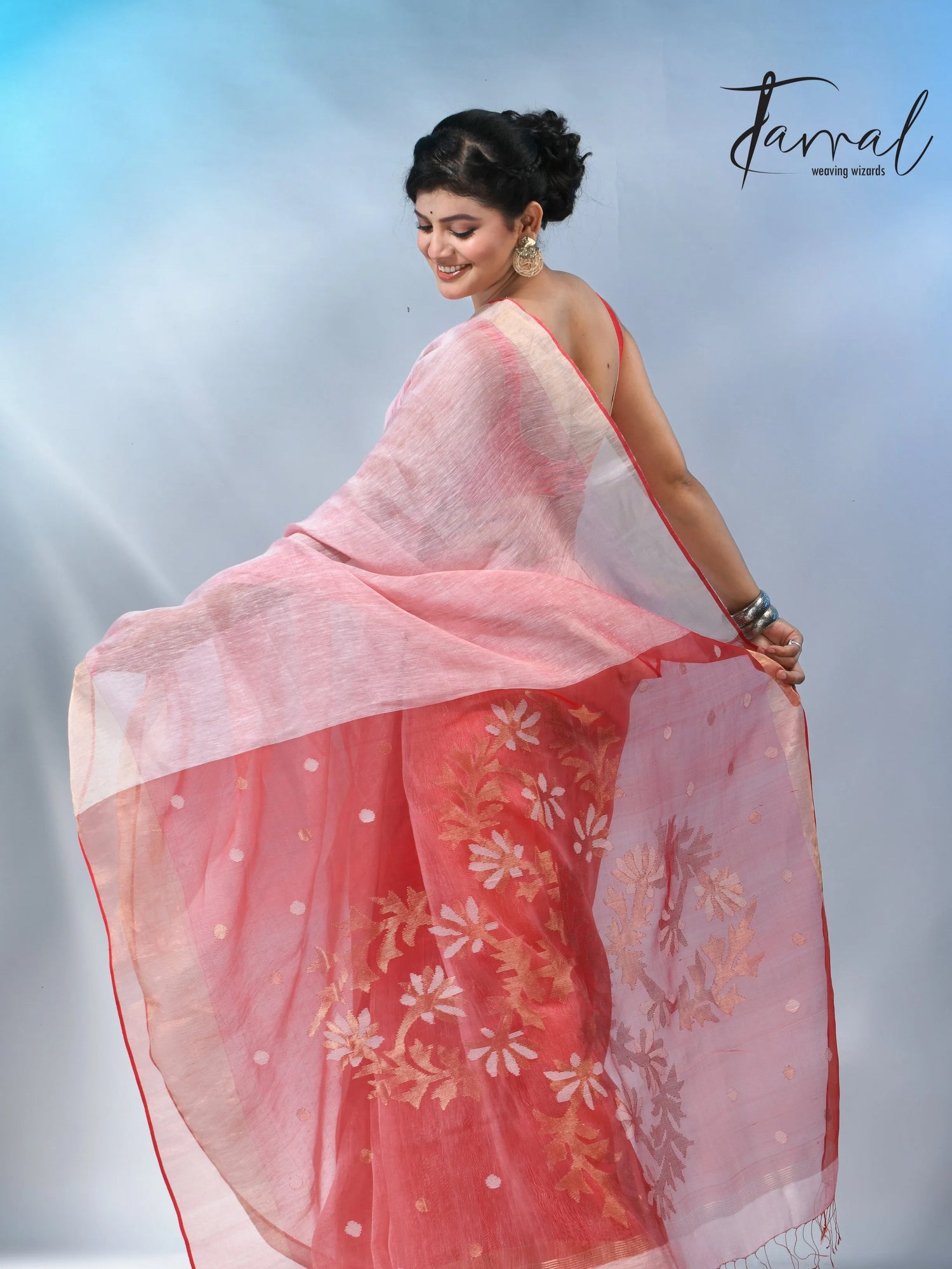 jamdani saree, jamdani, handloom, handwoven, saree, silk, dhakai, weaving, kolkatasaree, tamalboutique