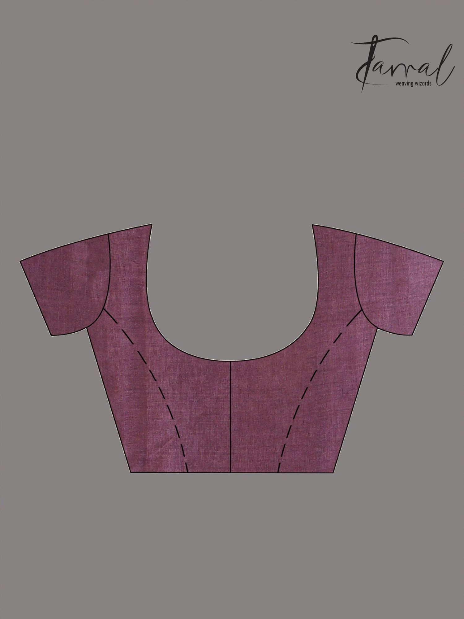 Light with dark brown pure Tussar batik silk handcrafted saree blouse