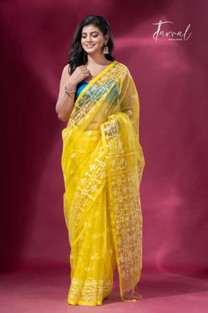 jamdani saree, jamdani, handloom, handwoven, saree, silk, dhakai, weaving, kolkatasaree, tamalboutique