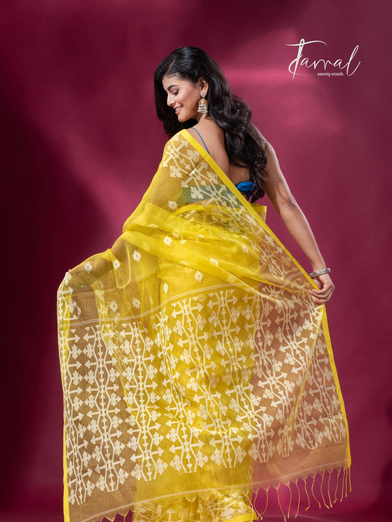 jamdani saree, jamdani, handloom, handwoven, saree, silk, dhakai, weaving, kolkatasaree, tamalboutique