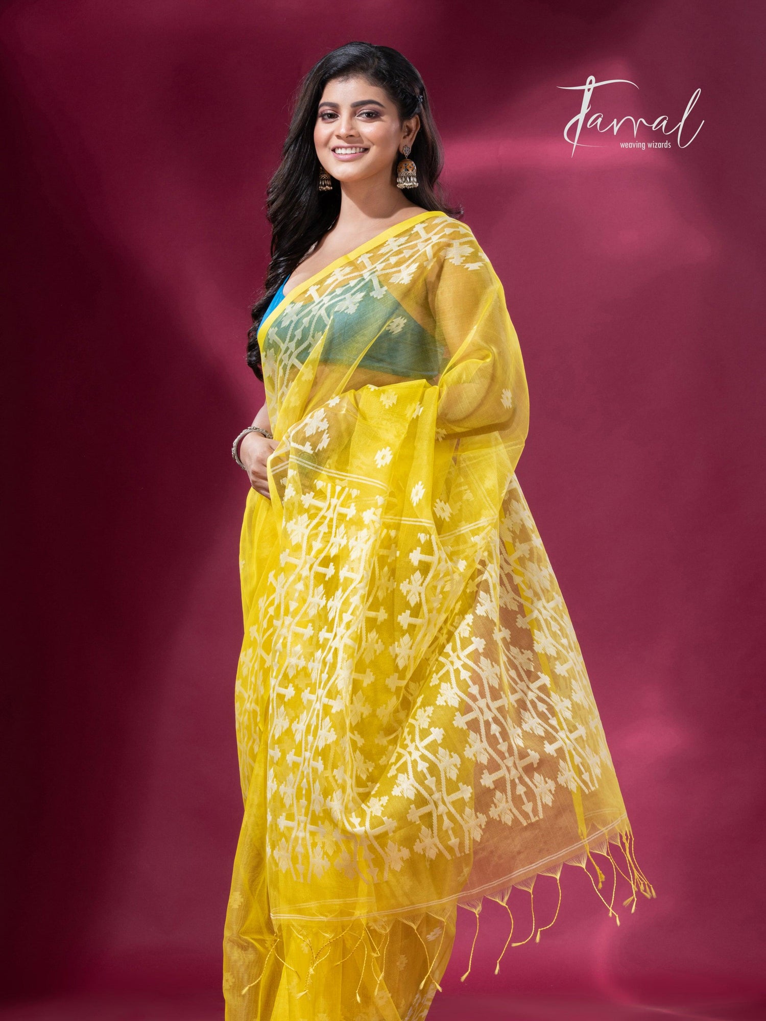 jamdani saree, jamdani, handloom, handwoven, saree, silk, dhakai, weaving, kolkatasaree, tamalboutique