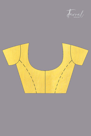 Light yellow pure organza muslin silk handwoven jamdani saree blouse