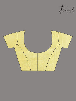 Light yellow with half golden zari pure linen handloom saree