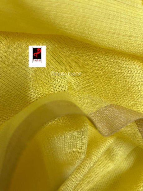 Light yellow with tusser border muslin silk allover floral handwoven jamdani saree - Tamal Boutique