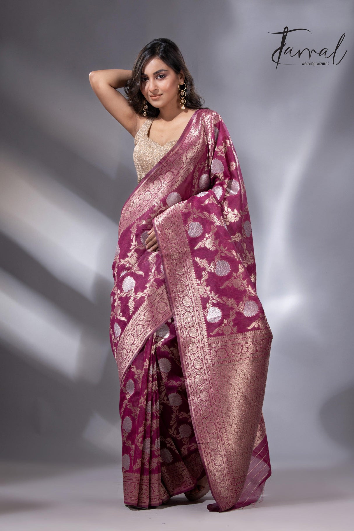 jamdani saree, jamdani, handloom, handwoven, saree, silk, dhakai, weaving, kolkatasaree, tamalboutique