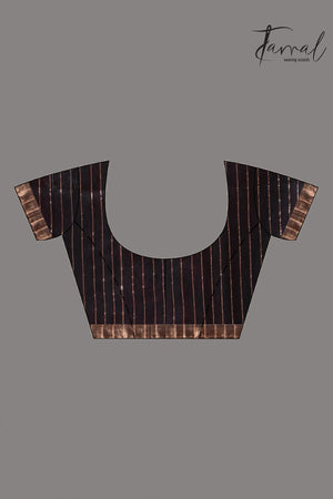 Marron with border lotus matka silk handwoven jamdani saree