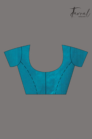 Midnight Blue Matka Silk Handwoven Jamdani Saree blouse