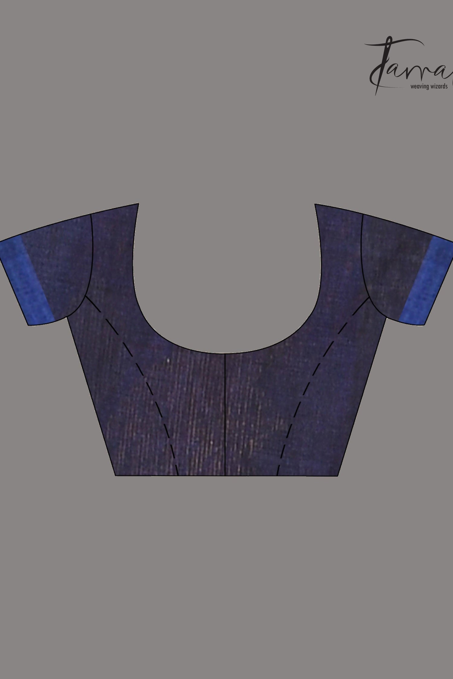 Midnight blue with royal blue gold lotus handwoven matka silk jamdani saree - Tamal Boutique