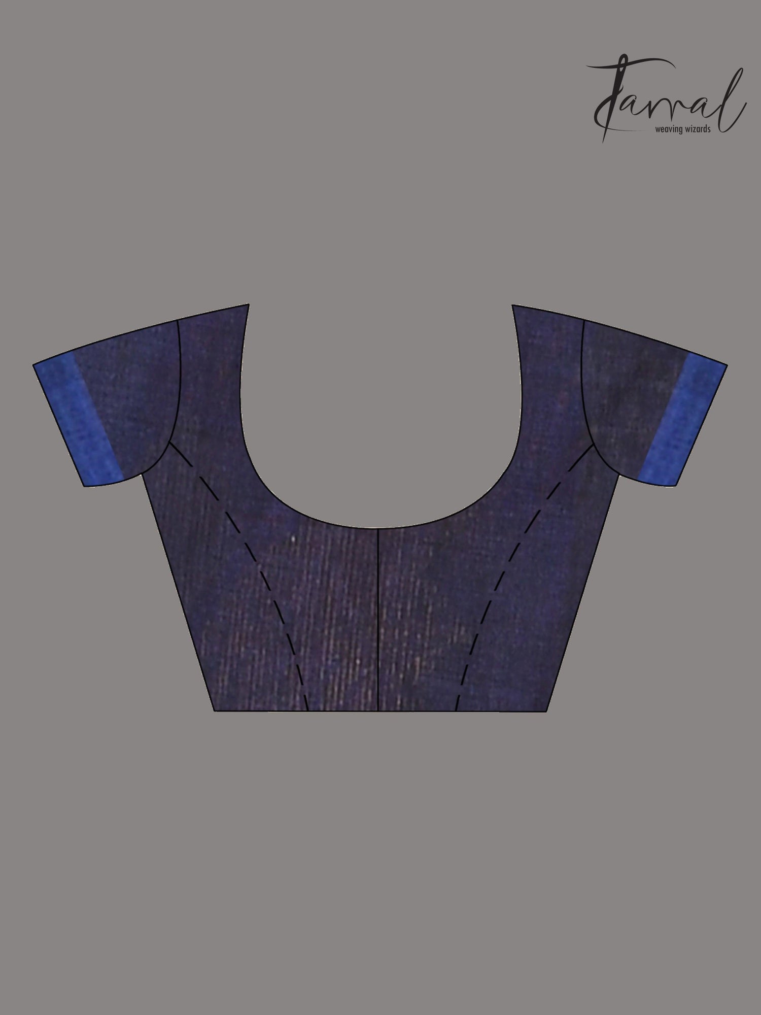 Midnight blue with royal blue gold lotus handwoven matka silk jamdani saree - Tamal Boutique