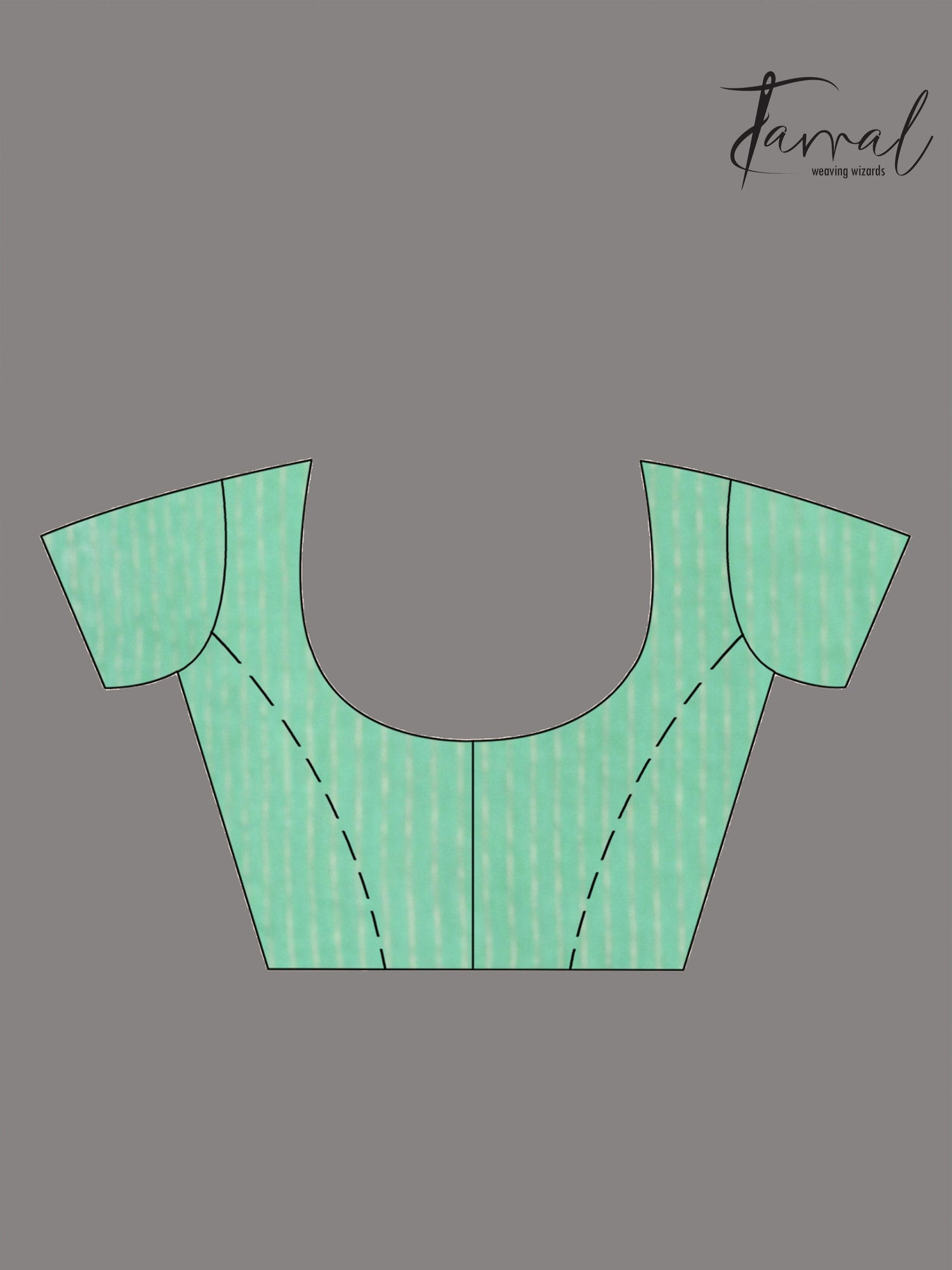 Mint green half silk & half linen handwoven jamdani saree - Tamal Boutique