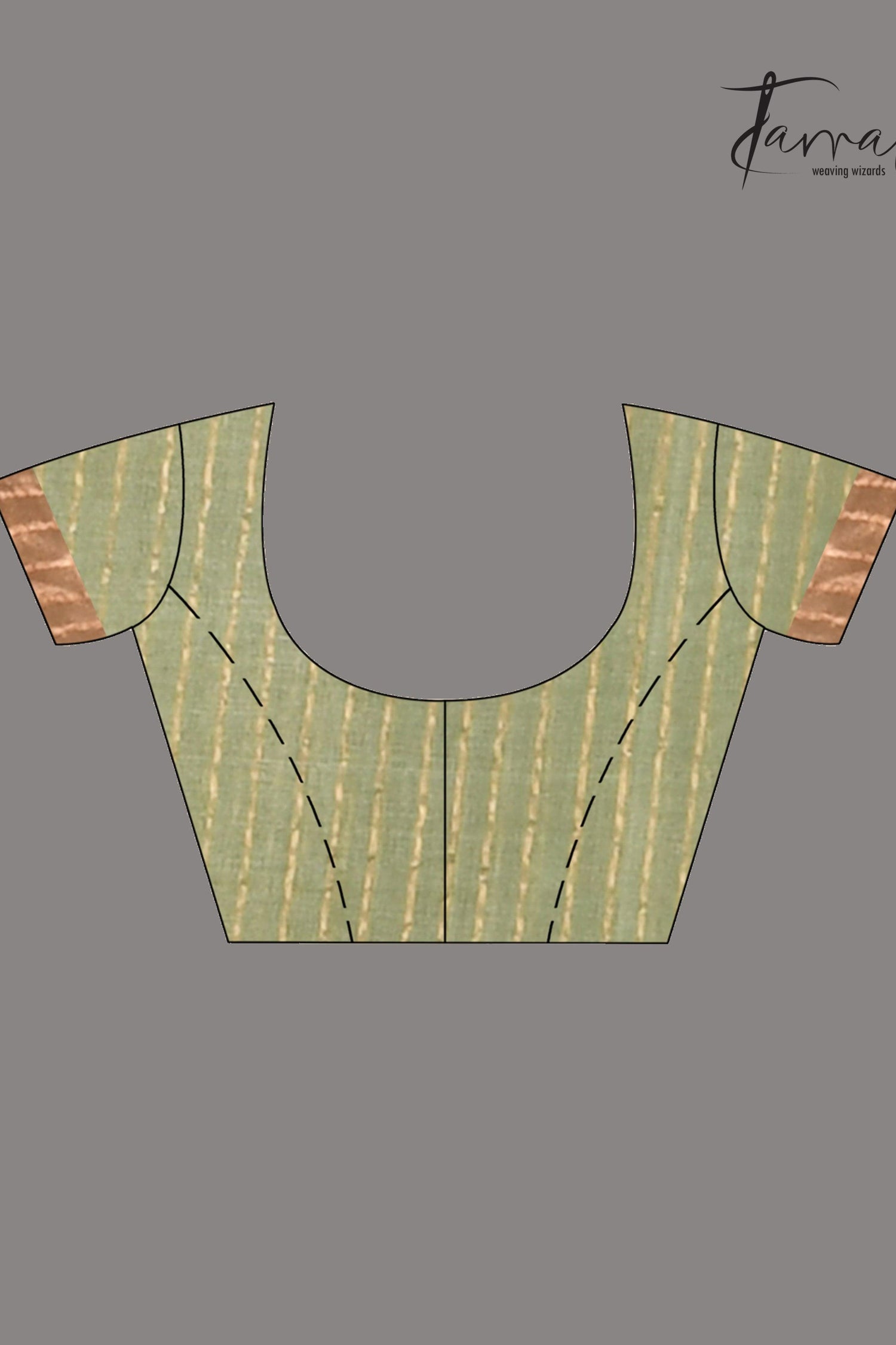Moss Green Muslin Silk Handwoven Needle Work Jamdani Saree blouse