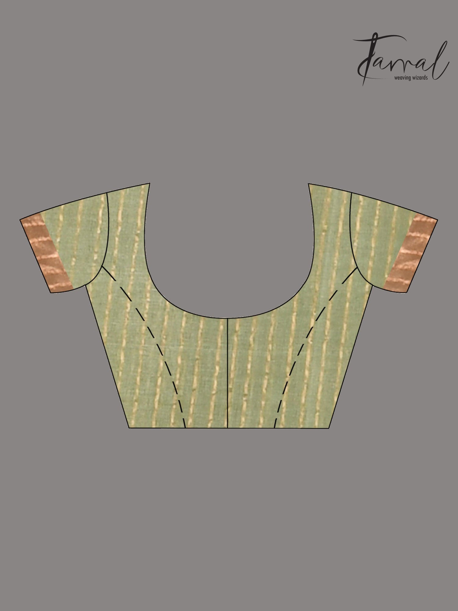 Moss Green Muslin Silk Handwoven Needle Work Jamdani Saree blouse